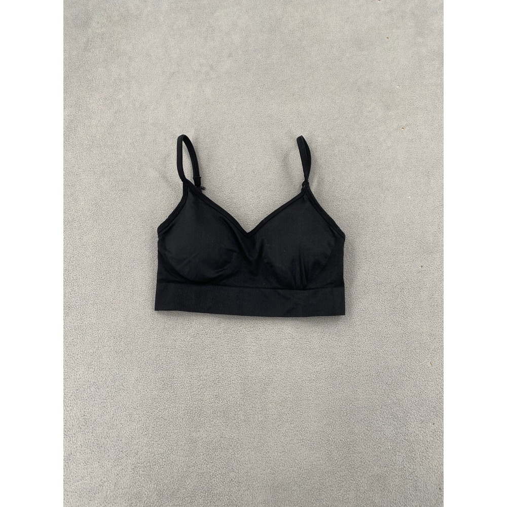 Old Navy Active Seamless Go-Dry Sports Bra Black Adjustable Straps Medium